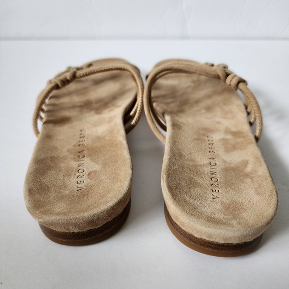 Veronica Beard suede nude comfy sandal knotted straps Size 6.5 New - Picture 5 of 9